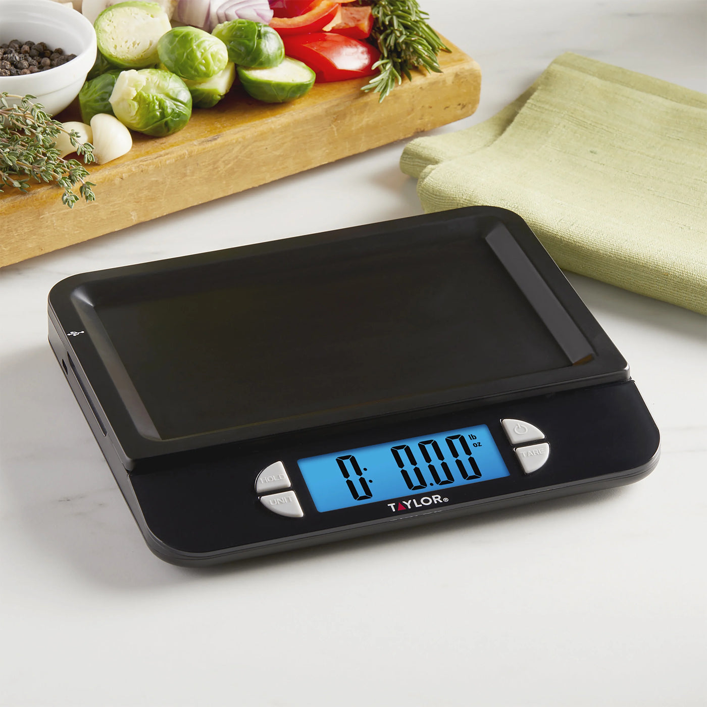 USB Rechargeable Precision Digital Kitchen Scale and Food Scale, 11 Lb. Capacity Black, for Accurate Kitchen, Food and Portion Weighing