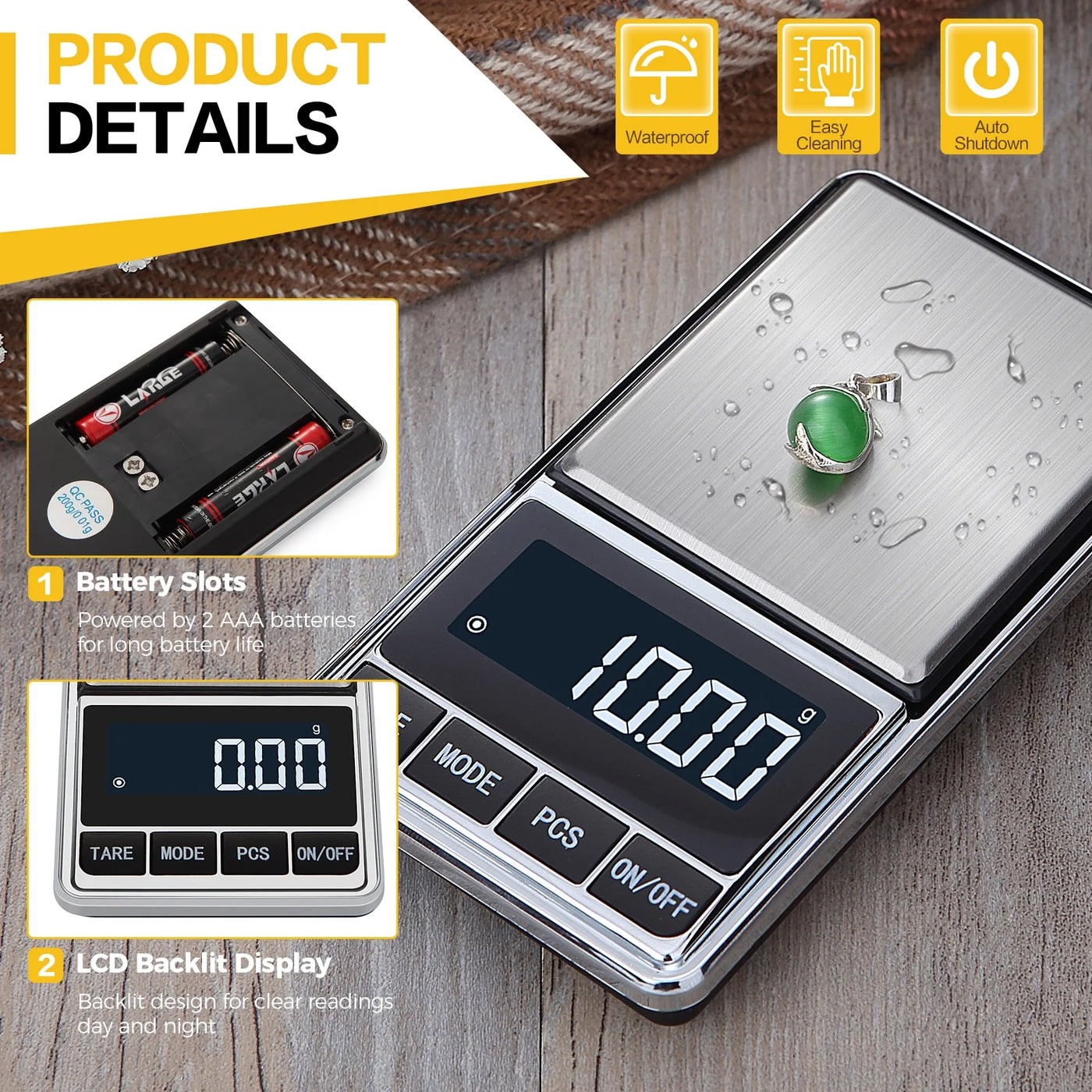 Egoelife Pocket Scale 500g/0.01g High Precision Scale Portable Digital Kitchen Scale Pocket Scale for Gold Jewelry Food Scale Mini Gram Scale with