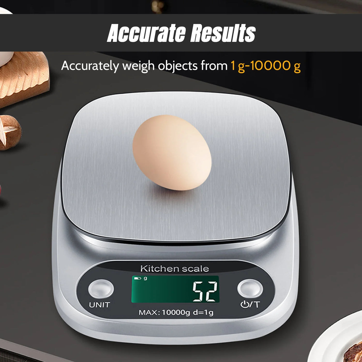 Food Scale, 22 Lb Digital Kitchen Scales, Weight Ounces and Grams for Cooking and Baking, 9 Units with Tare Function, LCD Display