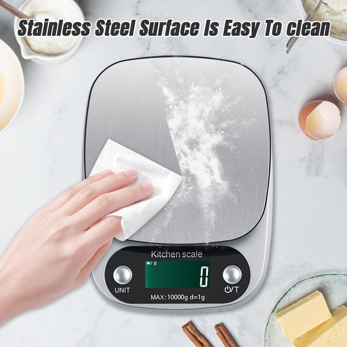 Food Scale, 22 Lb Digital Kitchen Scales, Weight Ounces and Grams for Cooking and Baking, 9 Units with Tare Function, LCD Display