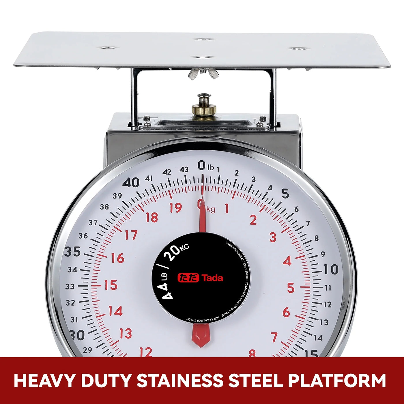 44lb Stainless Steel Mechanical Kitchen and Food Scale Produce Meat Scale with Stainless Steel Platform Silver