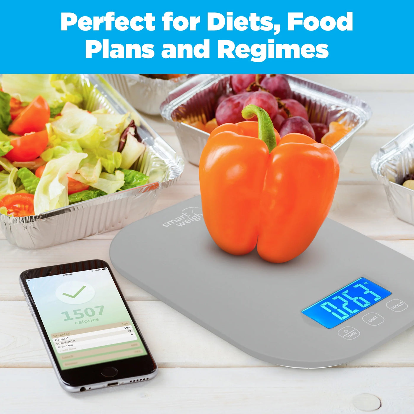 Smart Weigh 11 Lb. Digital Kitchen Food Scale, Mechanical Accurate Weight Scale with 5-Unit Modes, Grams and Ounces for Weight Loss