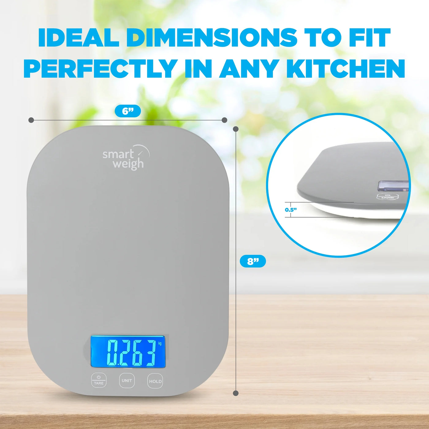 Smart Weigh 11 Lb. Digital Kitchen Food Scale, Mechanical Accurate Weight Scale with 5-Unit Modes, Grams and Ounces for Weight Loss