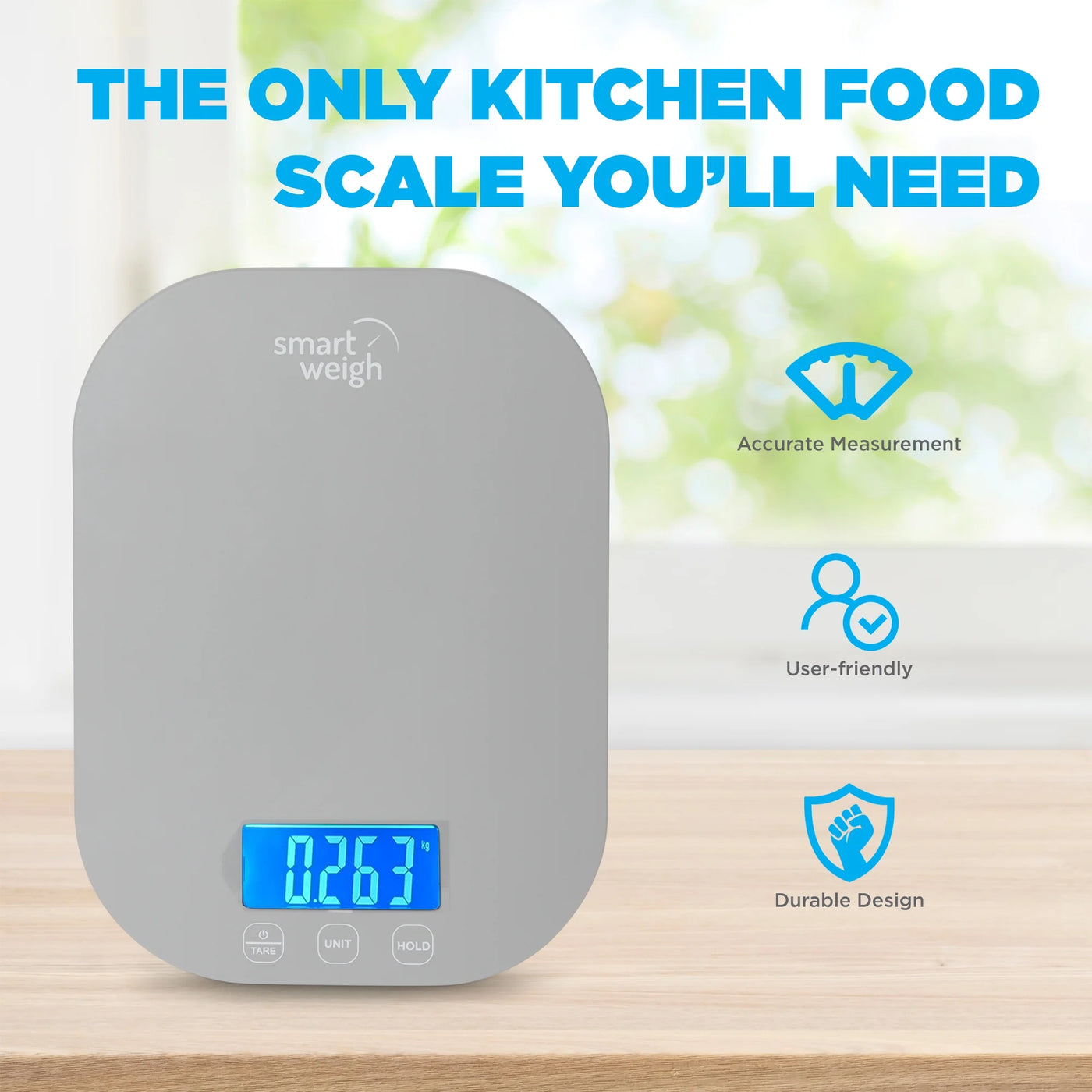 Smart Weigh 11 Lb. Digital Kitchen Food Scale, Mechanical Accurate Weight Scale with 5-Unit Modes, Grams and Ounces for Weight Loss