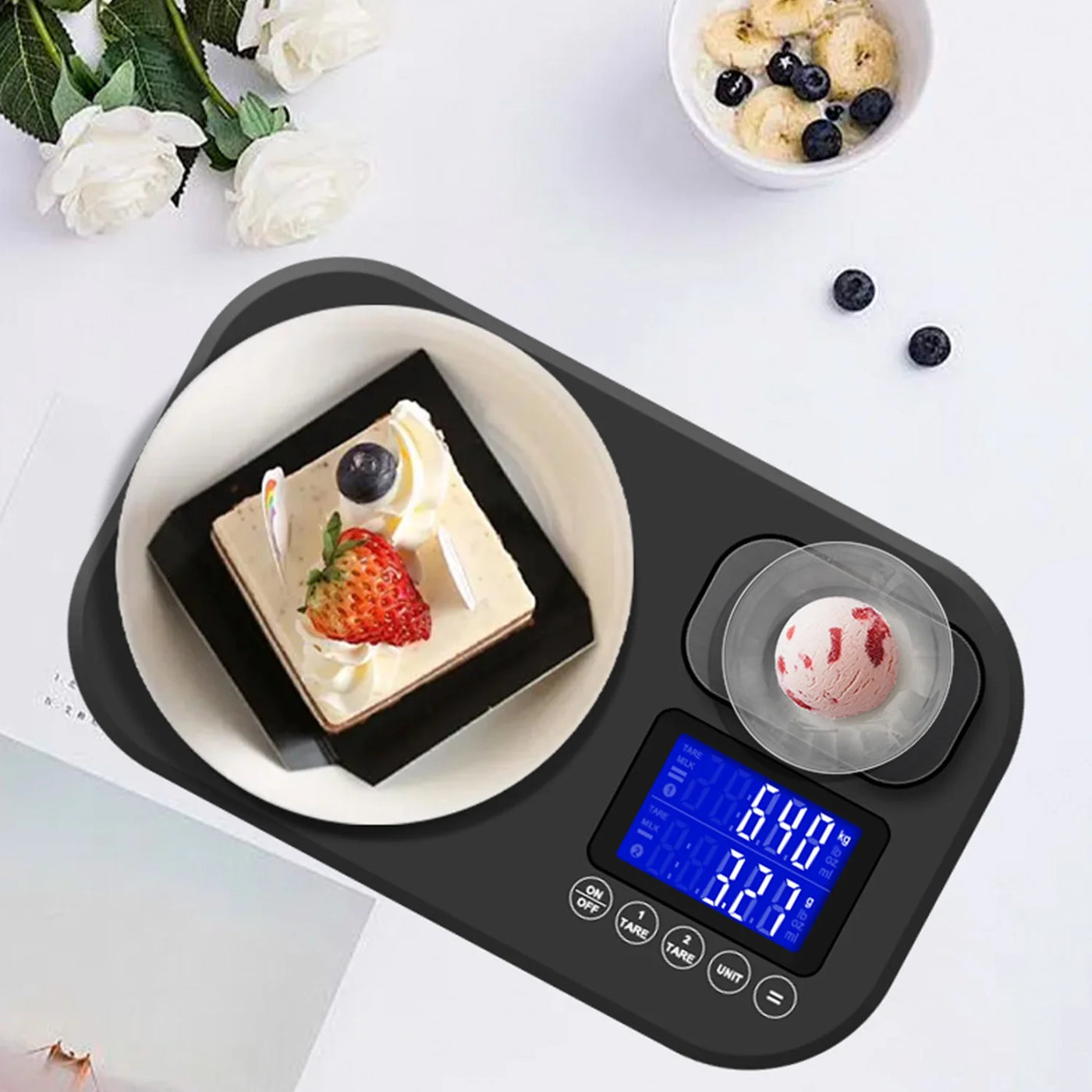 Dual Platform Food Scales for Kitchen, 0.01g/1kg and 1g/10kg Digital Food Scale Grams and Ounces, Dual Accuracy Baking Scale for Sourdough Bread
