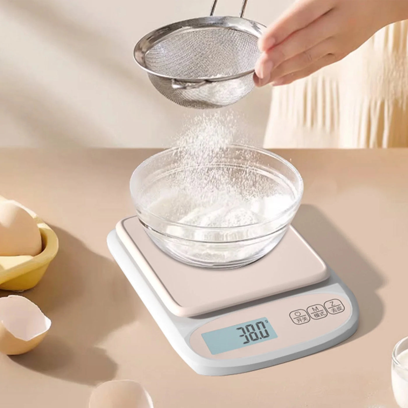 Kitchen Scale 0.1g Precision | Compact Pink Digital Food Weighing Scale | 6000g Capacity | Plastic Mini Coffee Ingredient Baking Scale | 20x15x3cm |