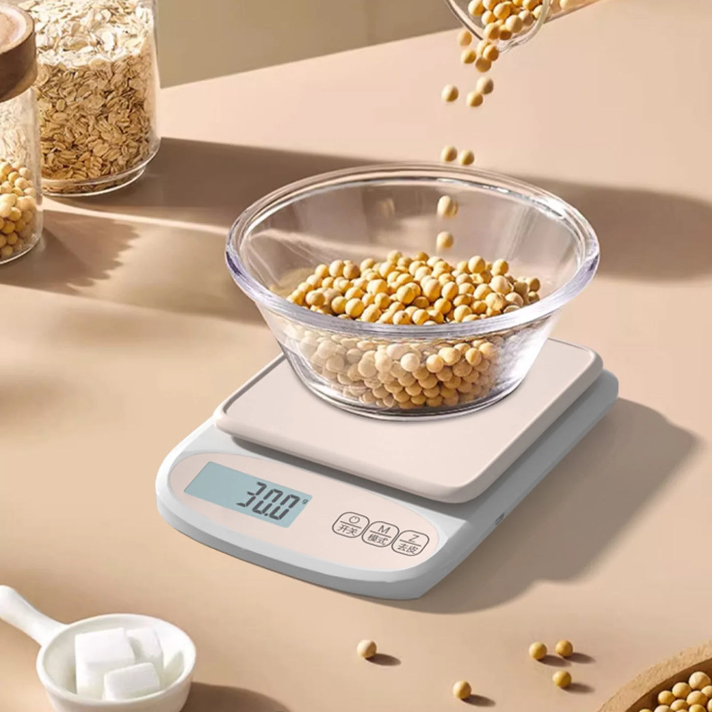 Kitchen Scale 0.1g Precision | Compact Pink Digital Food Weighing Scale | 6000g Capacity | Plastic Mini Coffee Ingredient Baking Scale | 20x15x3cm |