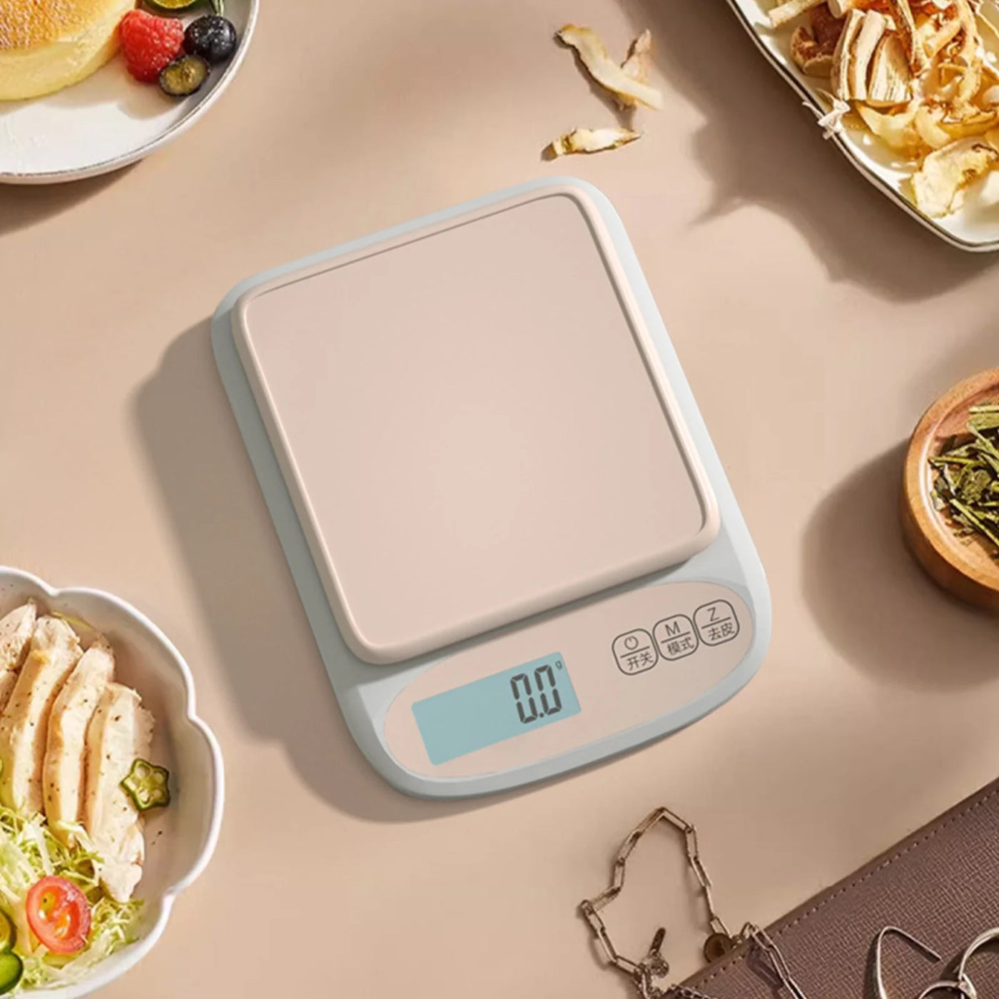 Kitchen Scale 0.1g Precision | Compact Pink Digital Food Weighing Scale | 6000g Capacity | Plastic Mini Coffee Ingredient Baking Scale | 20x15x3cm |