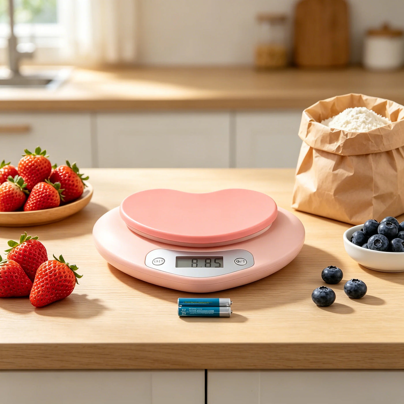 2026 Heart-shaped Kitchen Scale 5Kg Precision LCD Display for Accurate Weighing Kitchen Weighing Scales for Baking, Meal Prep, Portion Control