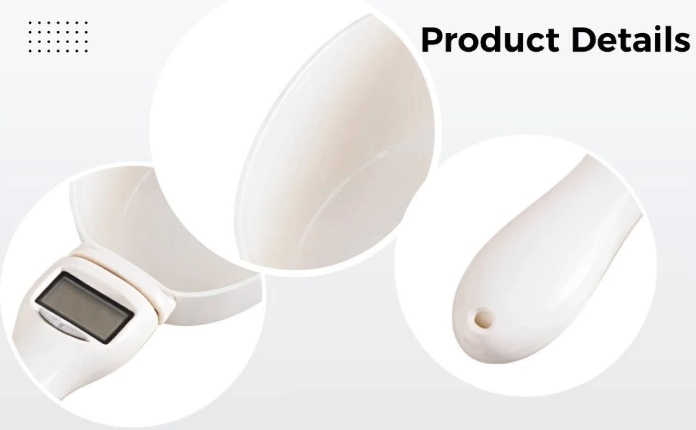 Food Measuring Spoon with Electronic Scale, High Precision Digital Pet Food Scale, Portion Control Weigher, Easy to Clean