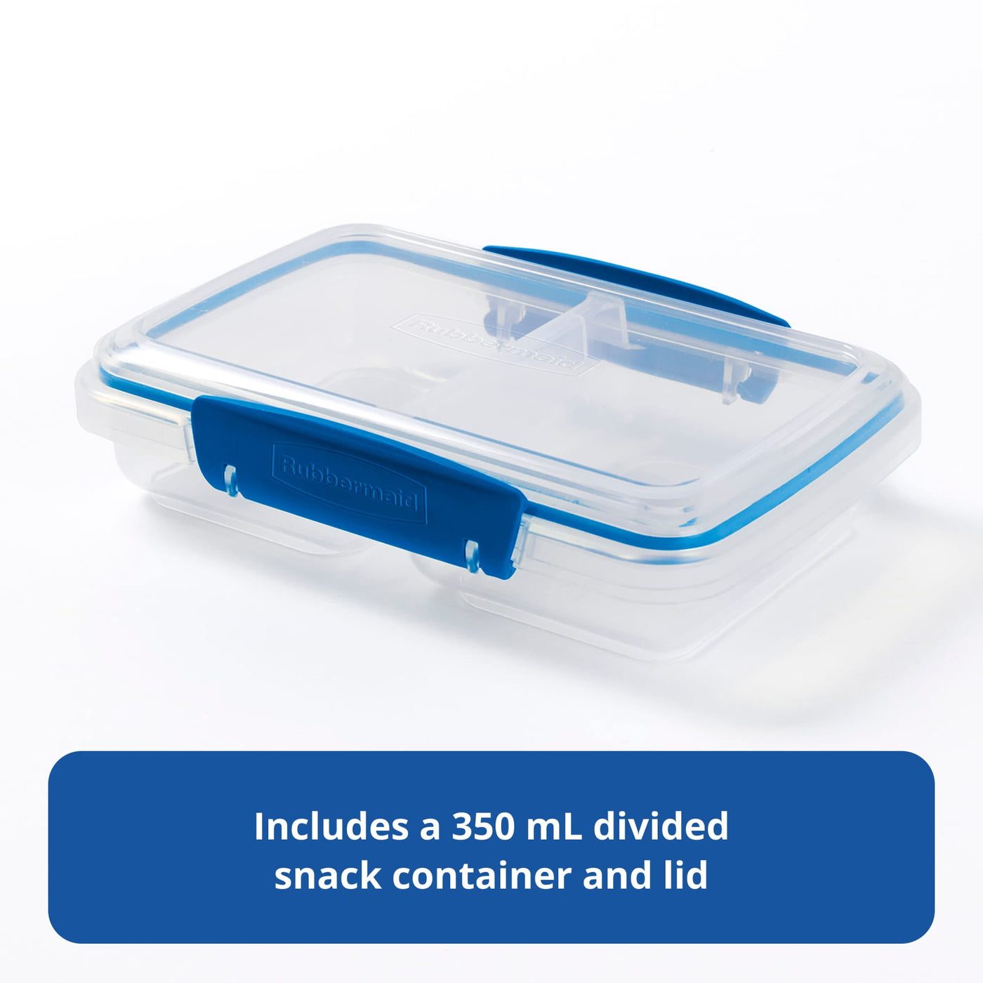 Rubbermaid Pack and Go 350 Ml Small Divided Snack Container, Meal Prep Container, with Two-compartment Design
