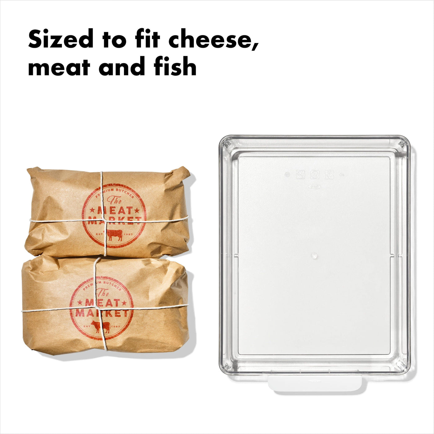 Refrigerator Organizer Container with Handle, 8-Inch X 10-Inch, Clear, for Pantry Organization, Meal Prep and Dry Food Storage