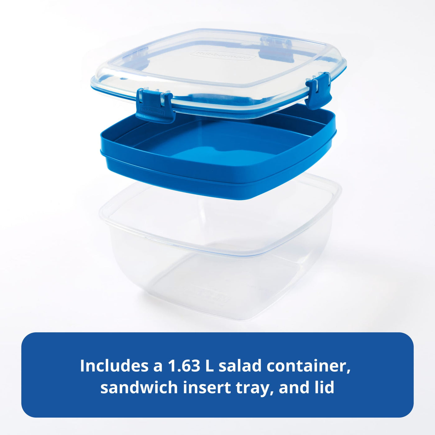 Rubbermaid Pack and Go 1.63 L Salad and Sandwich Container, Meal Prep Container with Secure Seal Lid