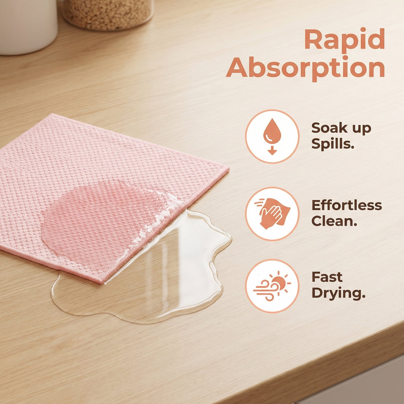 Dish Cloth for Washing Dishes Rags Pink 12" X 12", for Everyday Home Kitchen Cooking, Storage and Organization