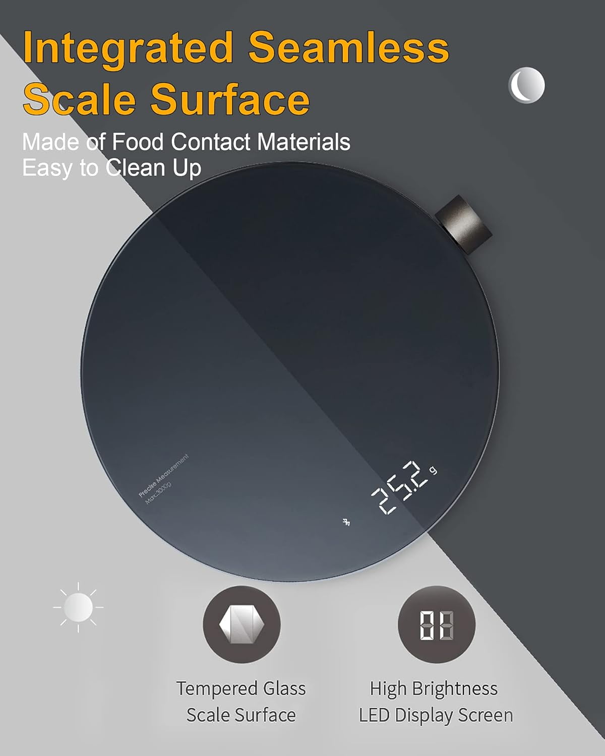 Smart Digital Food Scale, 0.1g Precision Kitchen Scale, Coffee Scale with 4 Measurement Units, for Accurate Kitchen, Food and Portion Weighing