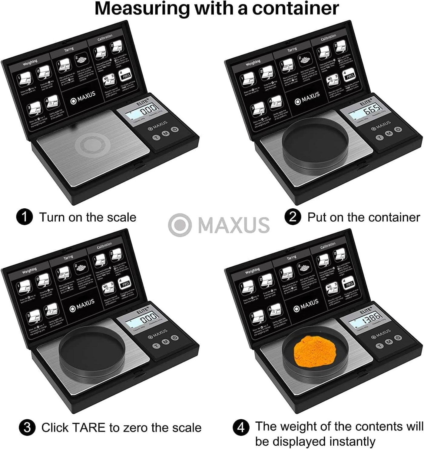Digital Pocket Gram Scale 500g X 0.01g High Precision with Tray, Weighs Sm Food, Jewelry, Ounces, Grains, LCD Display, Tare Function