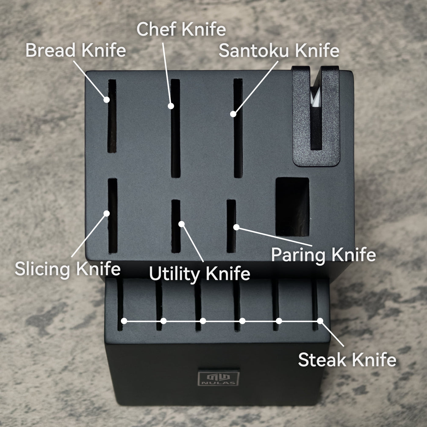 Set, 15-Piece Kitchen Knife Set with Block, Self-sharpening, Dishwasher Safe Knives and Anti-slip Handles, Black