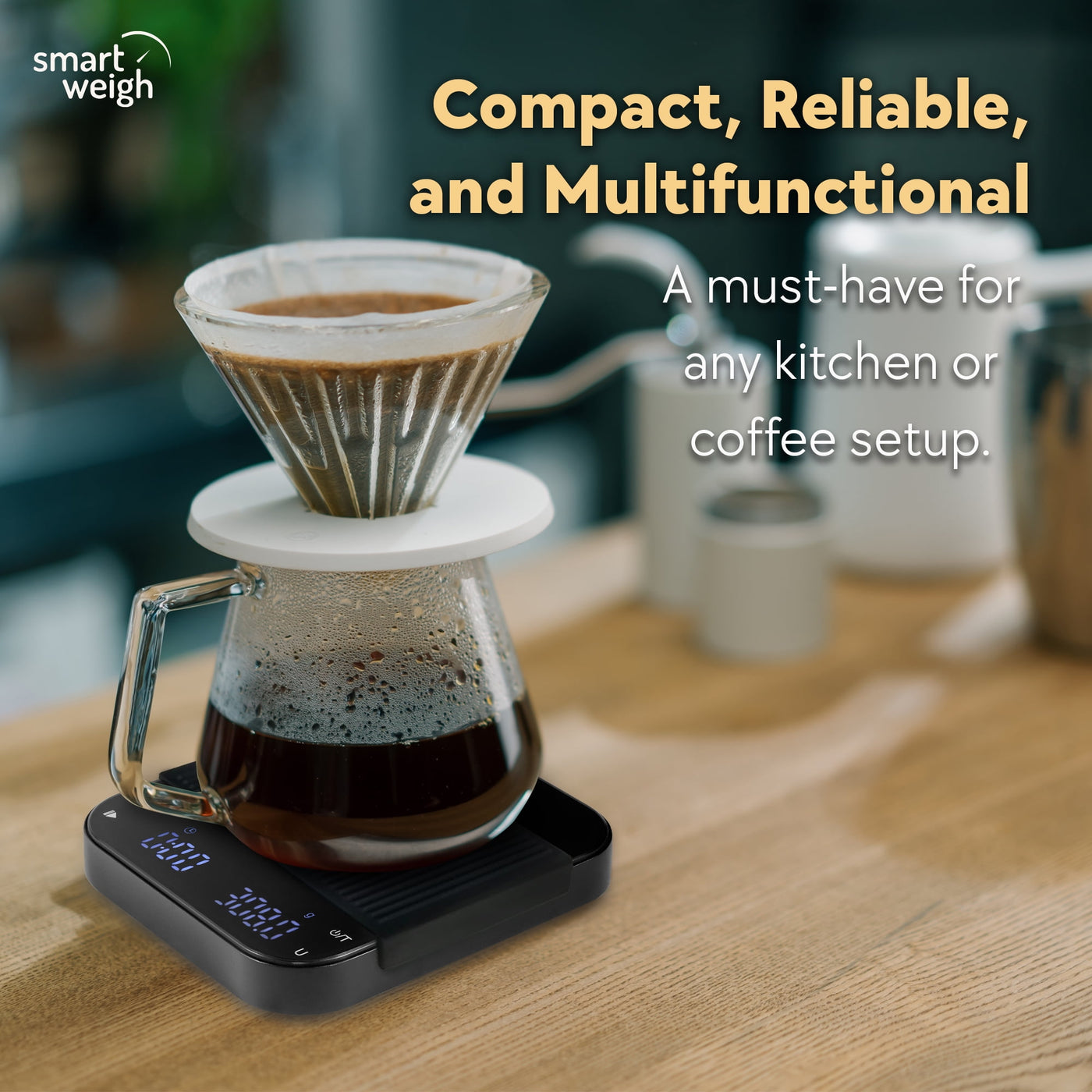 Smart Weigh Coffee Scale 3000g X 0.01g High Precision Sensors Accurate Scale, for Accurate Kitchen, Food and Portion Weighing