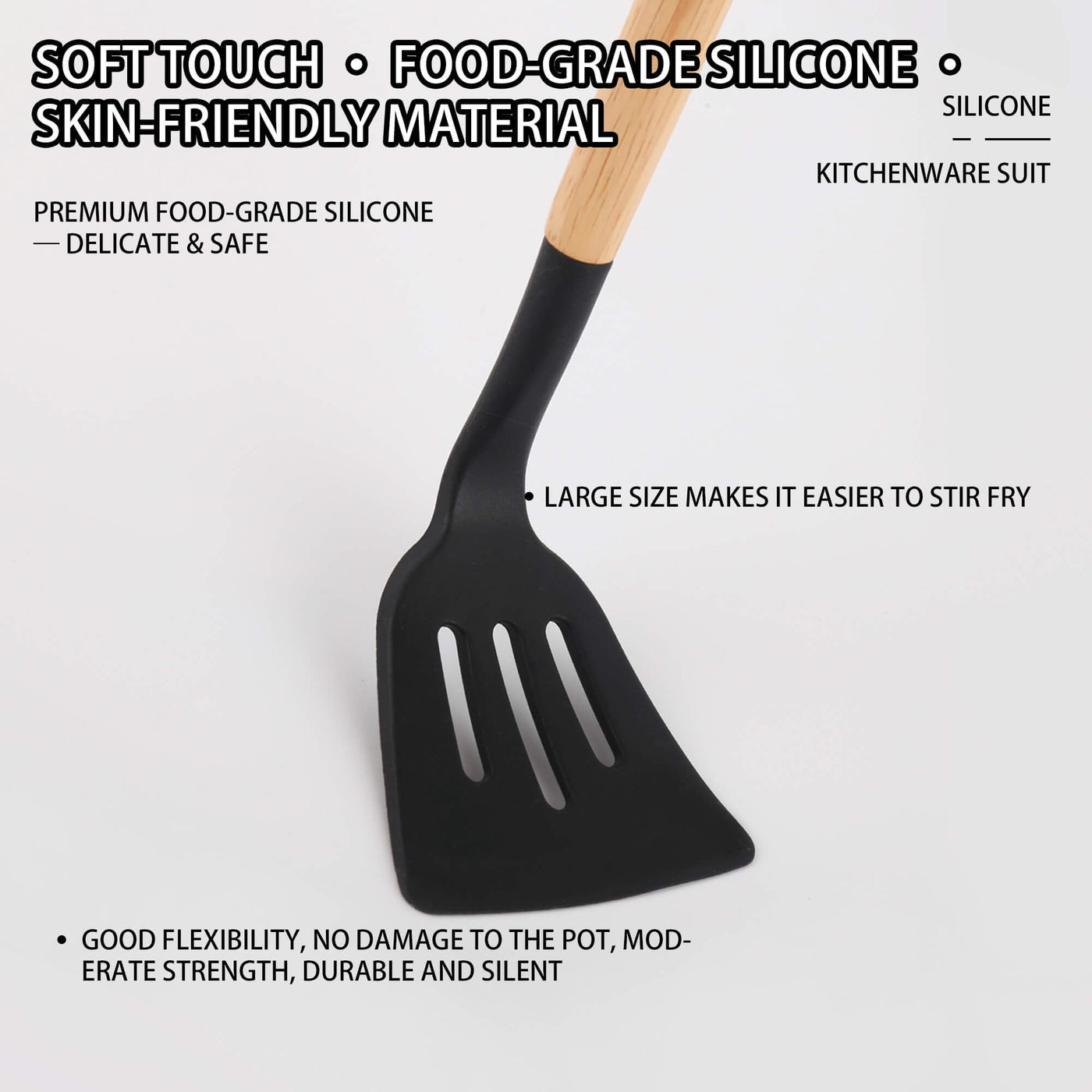 20-Piece Silicone Stainless Steel Cooking Utensils Set -multifunctional Kitchen Utensil Set, Black, for Cooking, Mixing, Serving and Nonstick Cookware