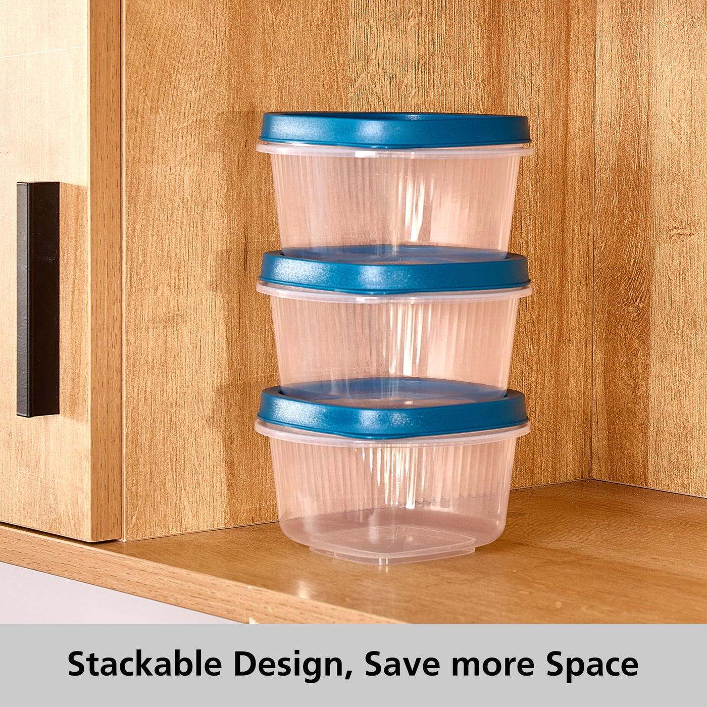 (2-pack) Reusable Food Storage Container, Small Square, Plastic, 3-Pack, 3 Containers with Lids, 2 Cups, Ideal for Snacks and Fresh Ingredients