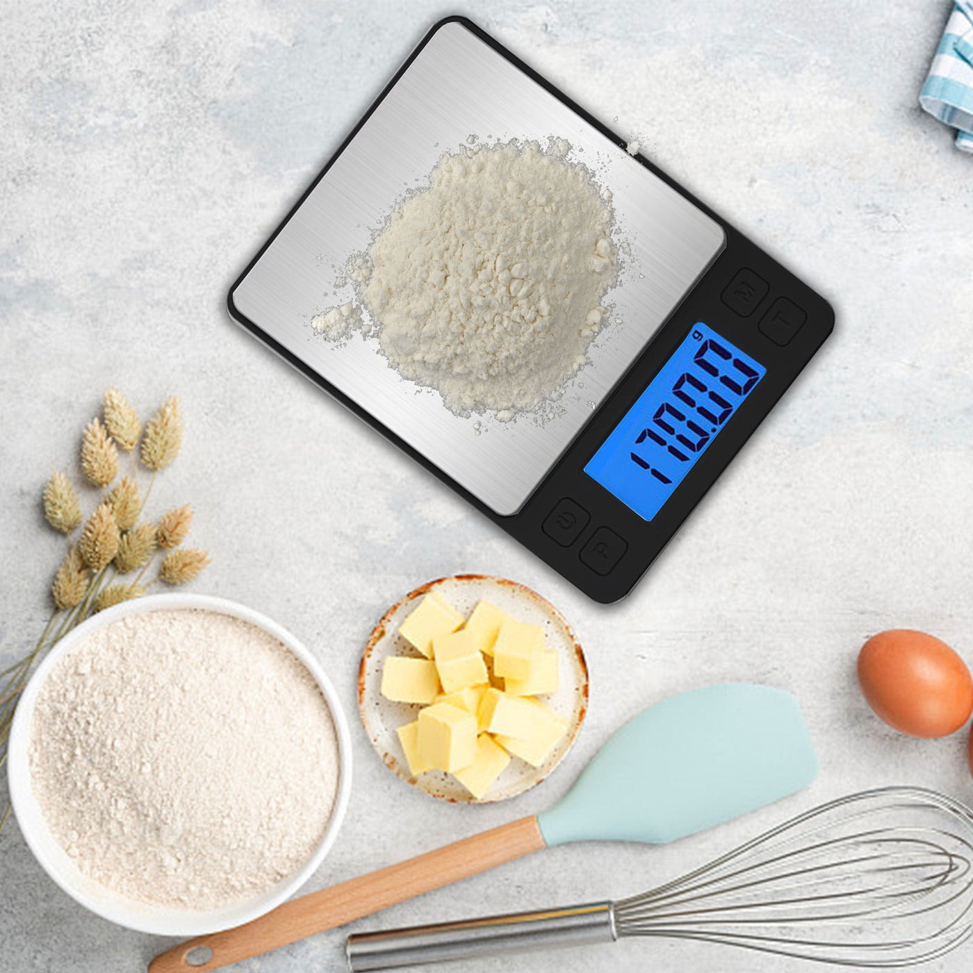 Digital Food Scale Household Digital Scale Weighing for Grams and Ounces Large LCD Display High Precision Measurements 6.6lb for Baking, Cooking