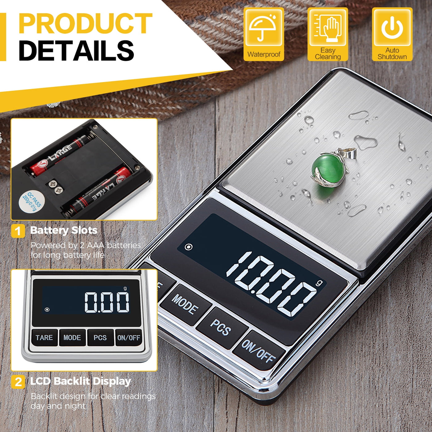 Egoelife Pocket Scale 500g/0.01g High Precision Scale Portable Digital Kitchen Scale Pocket Scale for Gold Jewelry Food Scale Mini Gram Scale with