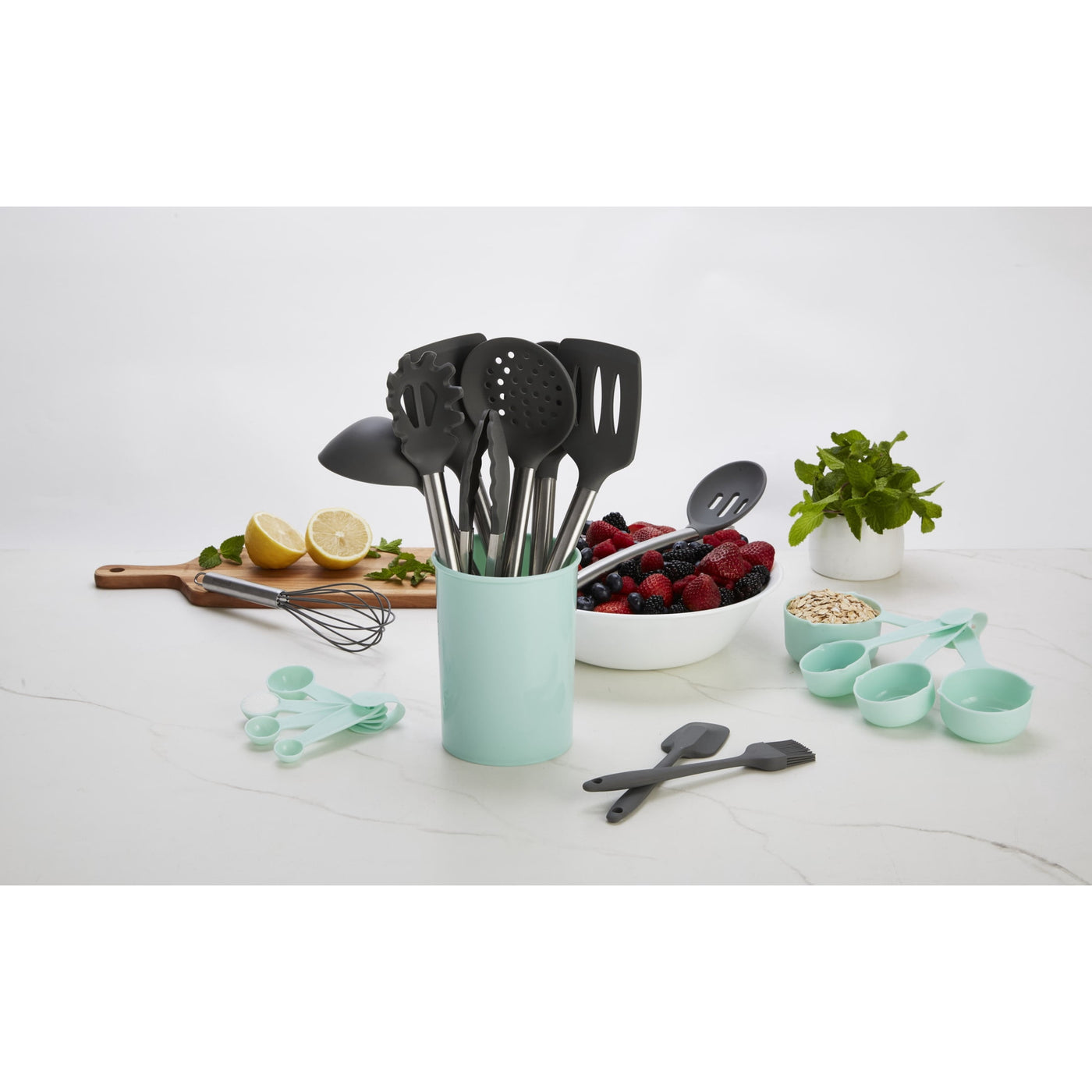 20-Piece Kitchen Tools and Gadget with Crock Set, for Everyday Home Kitchen Cooking, Storage and Organization