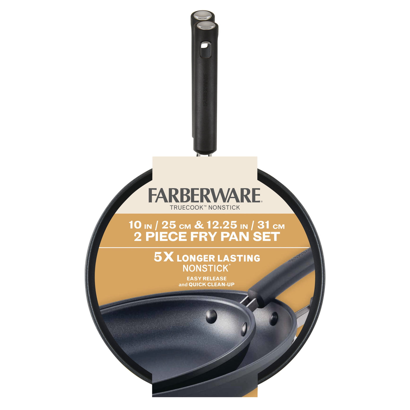 2-Piece Nonstick Frying Pan Set, Dishwasher and Oven Safe, Black, for Frying, Boiling and Everyday Home Cooking