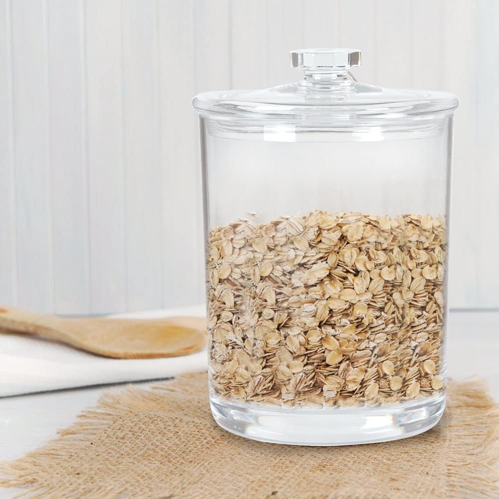 Acrylic Apothecary Jar with Lid, 60 Oz Storage Container for Bathroom, Kitchen and Office, 7.75" X 5"
