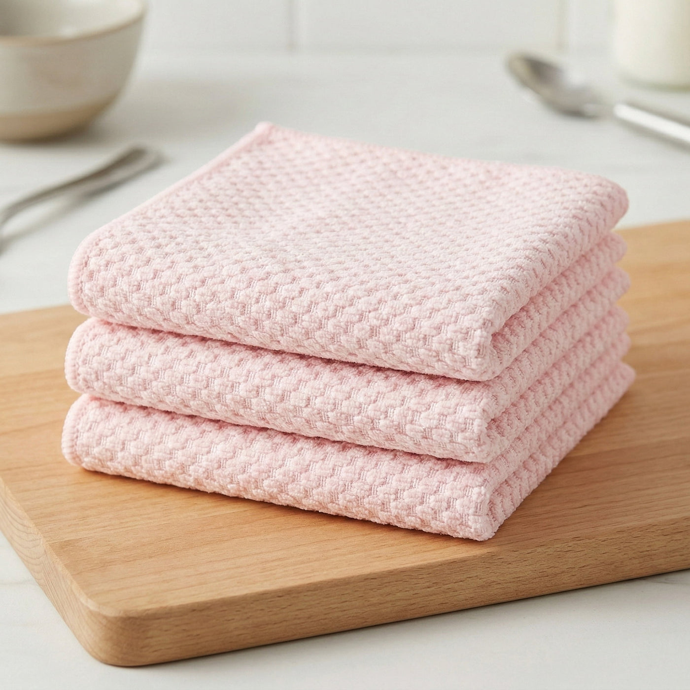 Dish Cloth for Washing Dishes Rags Pink 12" X 12", for Everyday Home Kitchen Cooking, Storage and Organization