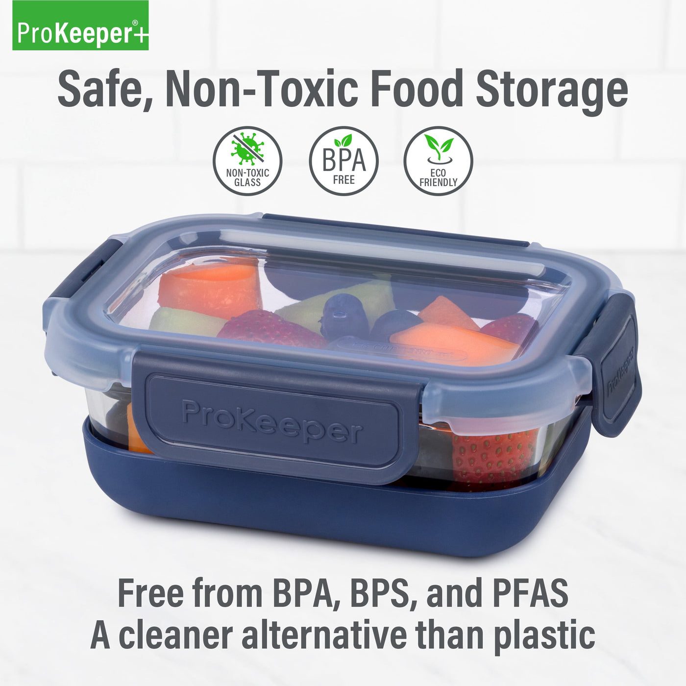 (2-pack) + 1.6 Cup Glass Food Storage Container with Silicone Base, Designed to Help with Pantry Storage and Everyday Organization