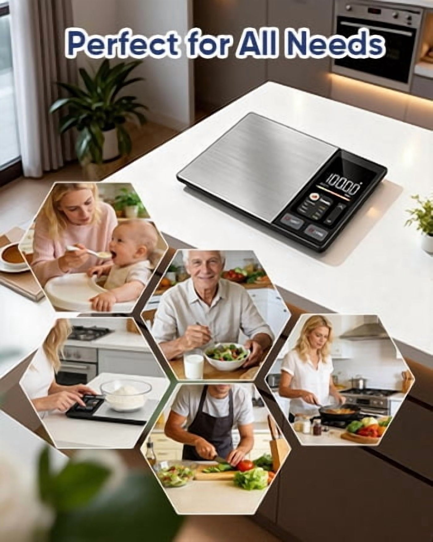 Smart Food Scale with Nutritional Calculator, Free App with 24 Nutrients Tracking, Calorie, Macro, Premium Stainless Steel Digital Food Scale for Meal