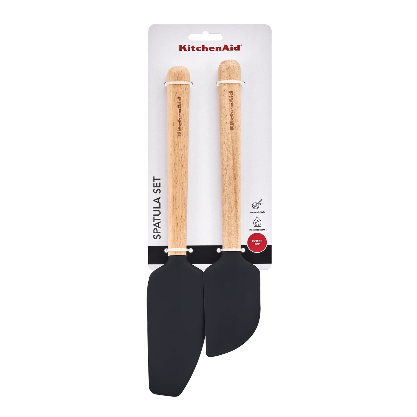 2-Piece Silicone Mixing Spatula and Scraper Set for Cooking, Black, for Cooking, Mixing, Serving and Nonstick Cookware