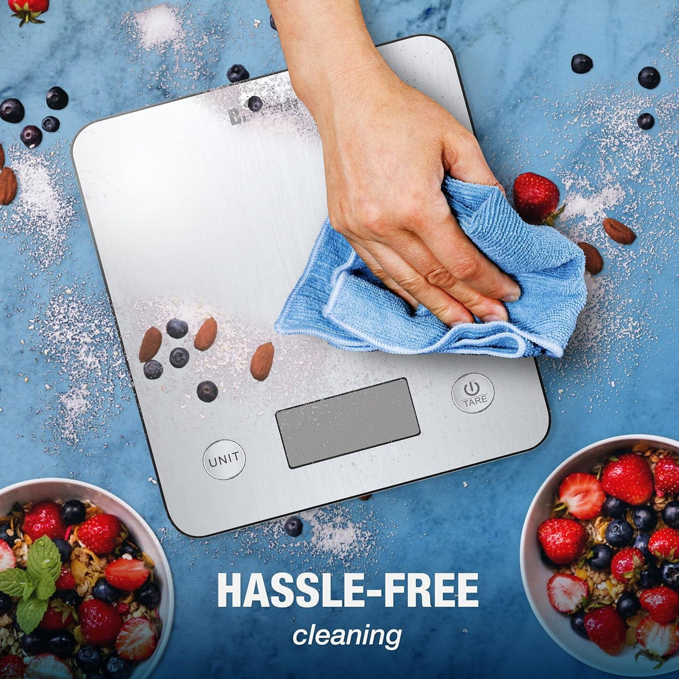 Digital Food Kitchen Scale with Smart App Â Large Kitchen Scale with 201 Stainless Steel Surface 5 Unit Conversions Â Digital Kitchen Scale App to