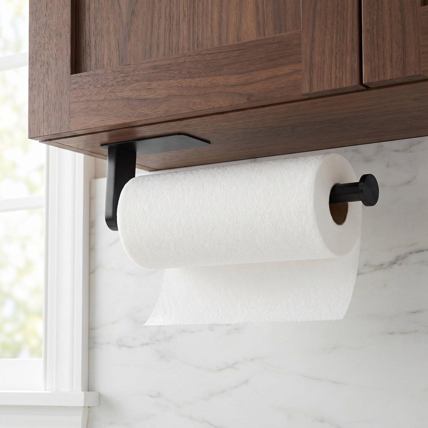 Wall Mount Metal Rustproof Kitchen Towel Rack Black A 10.6x3.1inch, for Drying Dishes, Wiping Counters and Everyday Kitchen Cleaning