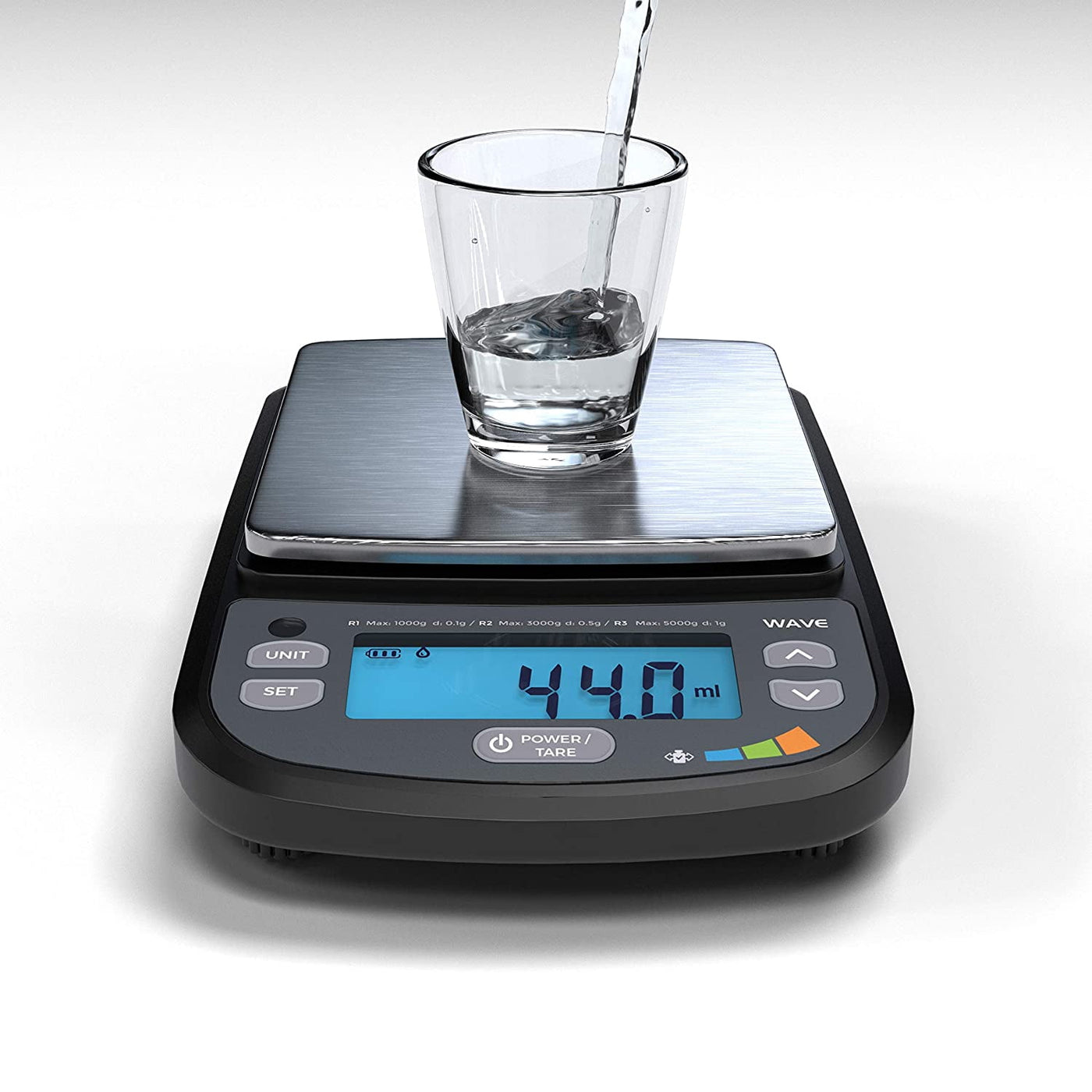 Wave Waterproof Digital Scale (1000g X 0.1g Black), Washdown Ip65 Protection, Waterproof Food Scale, Scientific Digital Scale, Digital Kitchen Scale