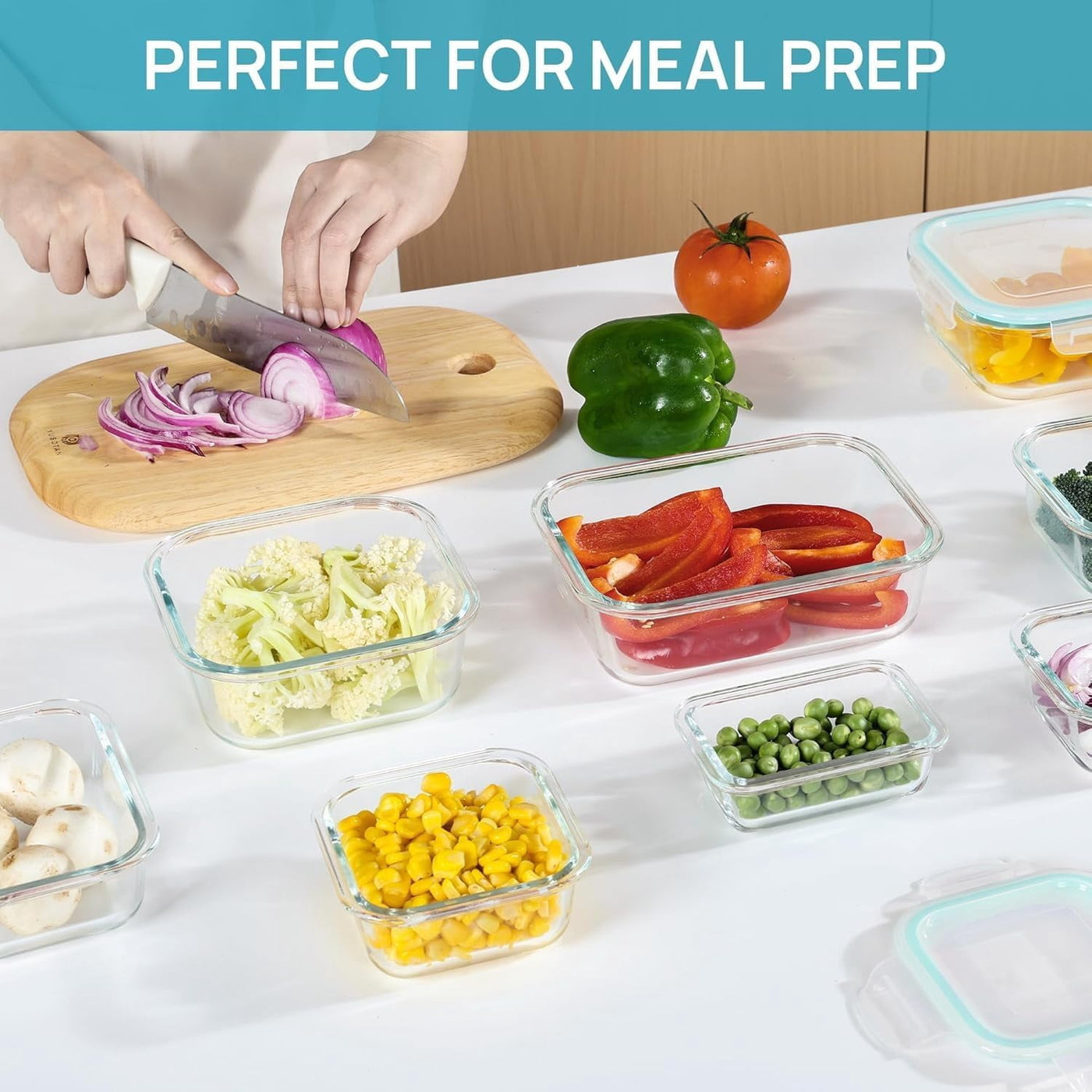8-Pack Glass Meal Prep Containers with Airtight Lids, Meal Prep Containers Glass, Lunch Office Meal for Microwave, Oven, Freezer and Dishwasher