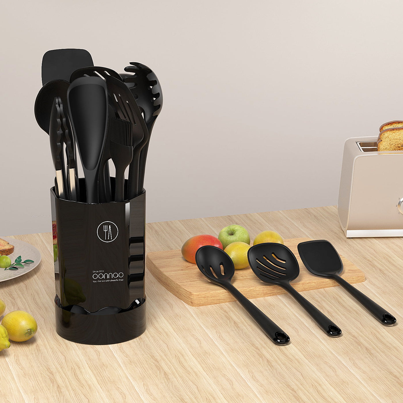 Silicone Kitchen Utensils Set, 600°F Heat Resistant Silicone Cooking Utensils, Spatula, Spoon, Whisk, Tongs