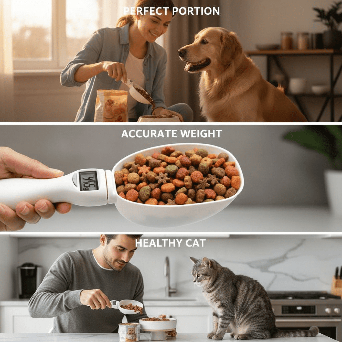 Food Measuring Spoon with Electronic Scale, High Precision Digital Pet Food Scale, Portion Control Weigher, Easy to Clean