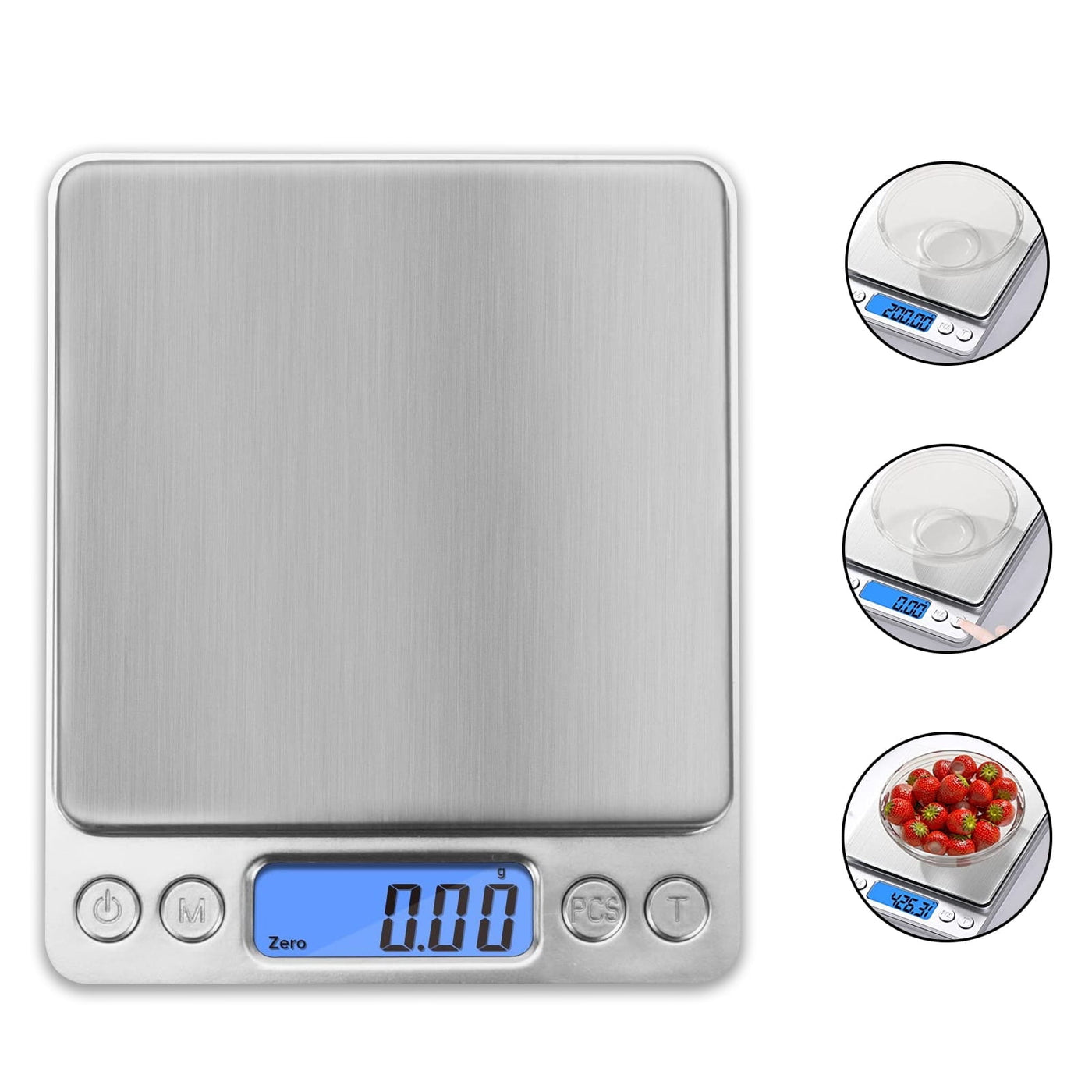 Somnr 500g/ 0.01g Small Pocket Jewelry Scale, Digital Kitchen Scale with 2 Trays, Stainless Steel Gram Scales Weight Gram and Oz, Digital Herb Scale