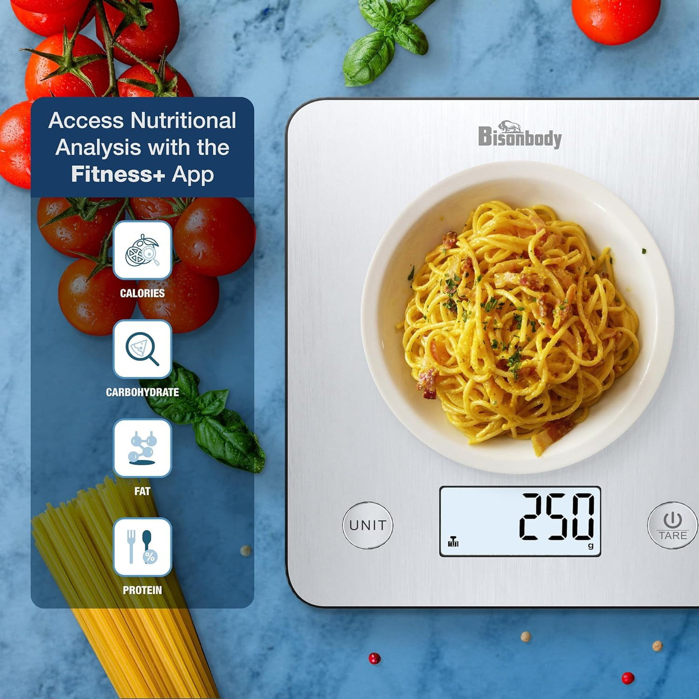 Digital Food Kitchen Scale with Smart App Â Large Kitchen Scale with 201 Stainless Steel Surface 5 Unit Conversions Â Digital Kitchen Scale App to