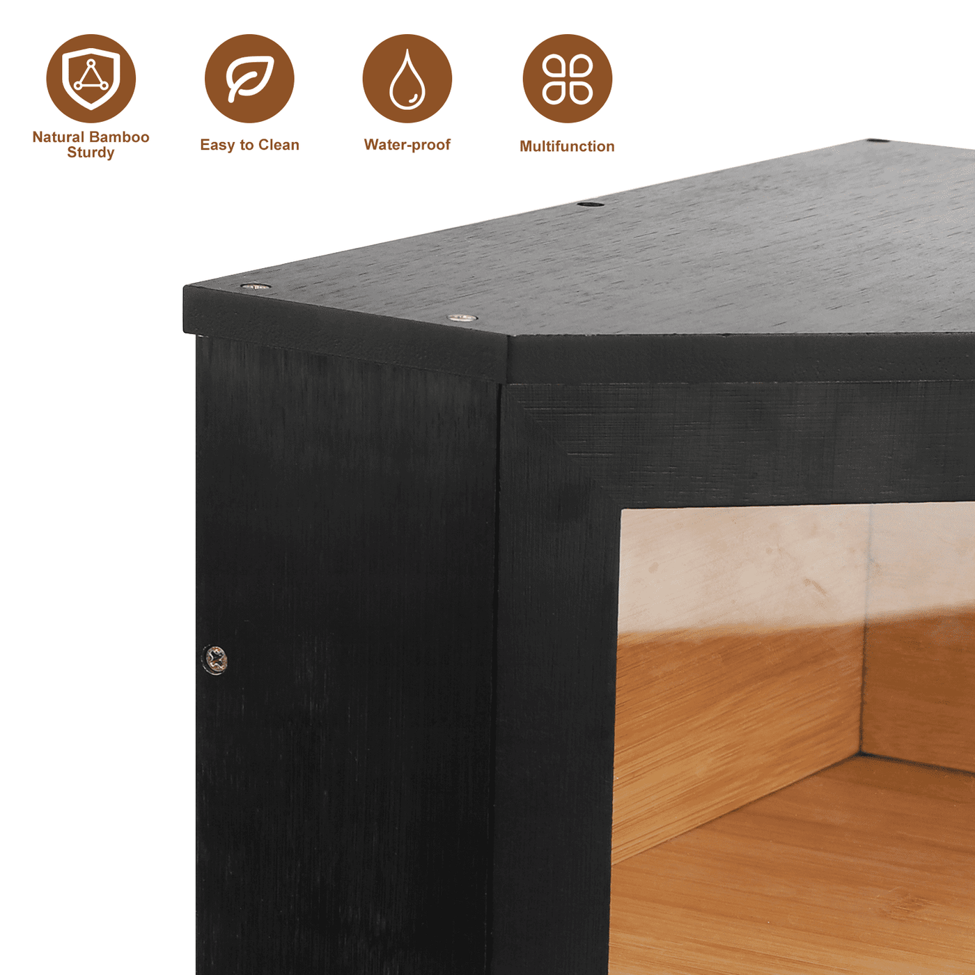 Corner Bread Box for Kitchen Countertop, Taimasi 2 Tier Bread Storage Container, Large Breadbox Under Cabinet Organizer for Homemade Bread, Black