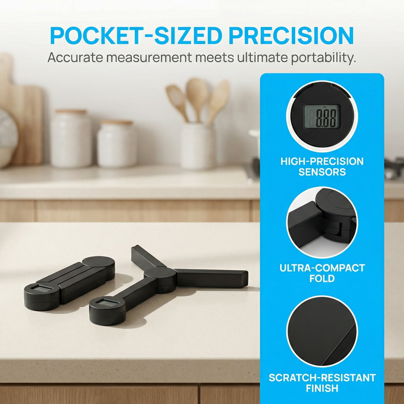Portable Food Scale Travel Scale for Food, Small Folding Digital Kitchen Scale for Food, Collapsible Mini Pocket Scale Grams and Ounces
