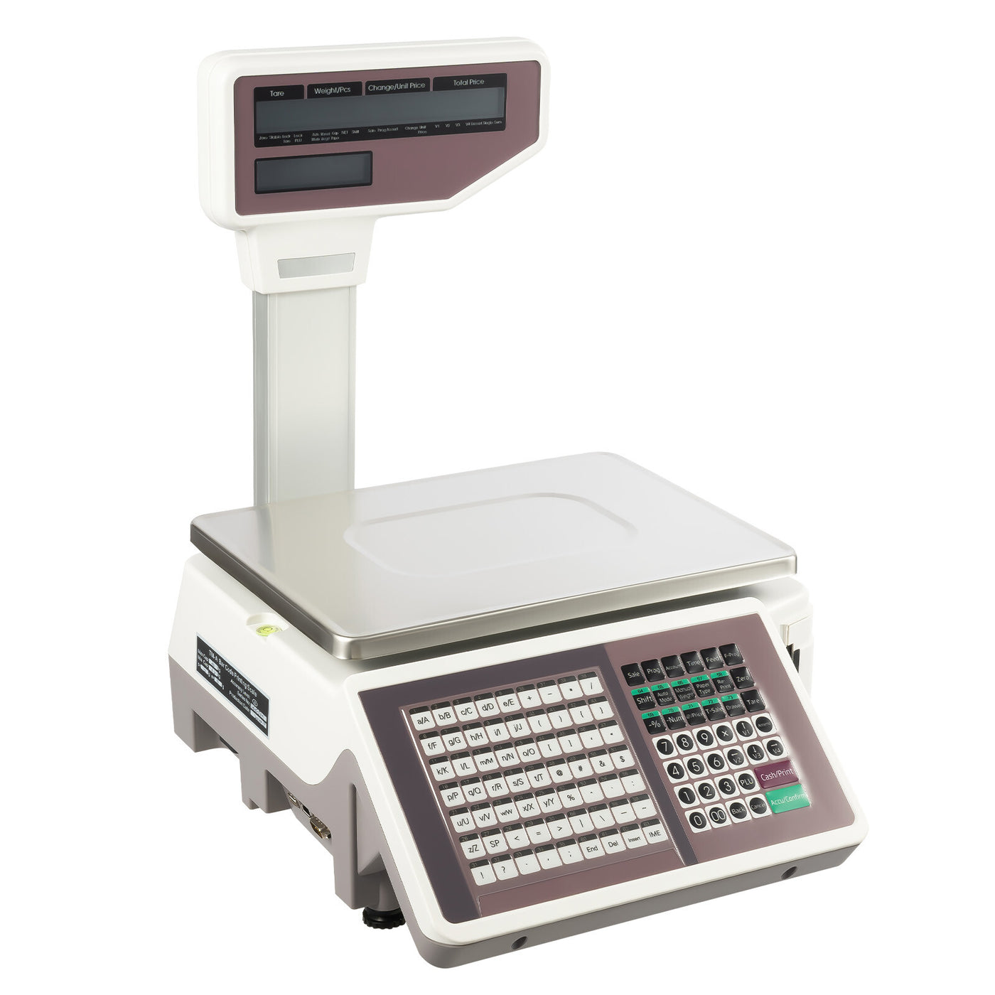 Label Printing Scale, Digital Weight Price Scale LCD Screen Computing Scale with Thermal Label Printer Electronic Weight Scale 66LB/30KG Commercial