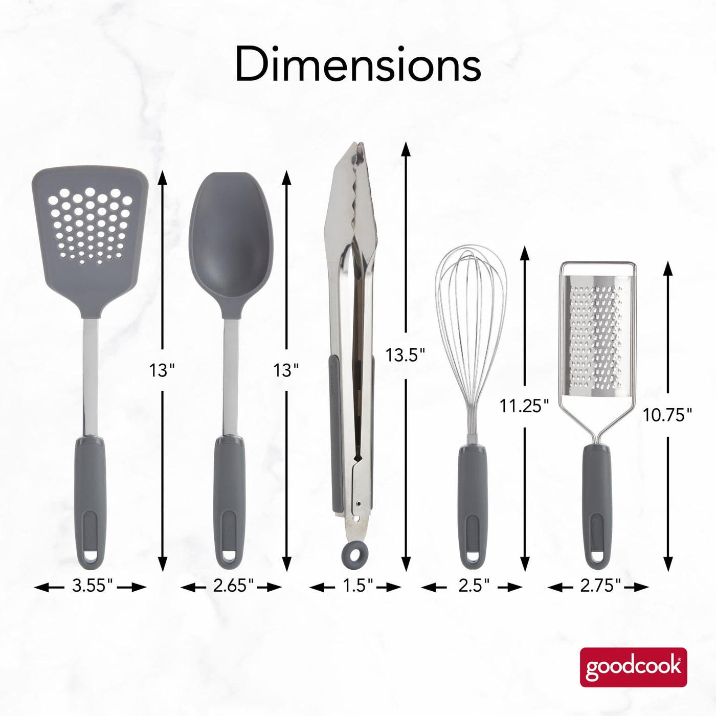 5-Piece Kitchen and Cooking Gadget Tool Set, for Everyday Home Kitchen Cooking, Storage and Organization