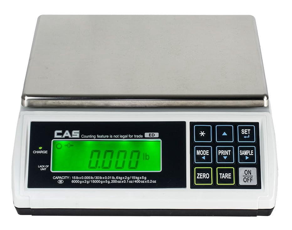Cas Ed-30 Multifunctional Electronic Counting Scale, 30lb Capacity Ntep Certified Scale for Legal Trade, Features Dual Range Tech, LCD Display