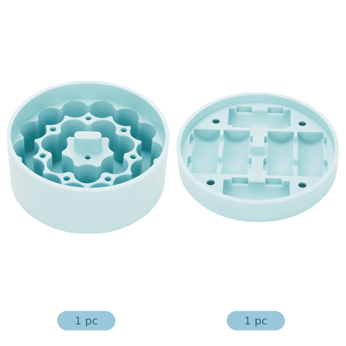 2-Piece Silicone Vial Storage Insert Set, Anti-tilt Organizer for 3ml Small Containers, Custom-fit Multi-hole and Four-slot Holder