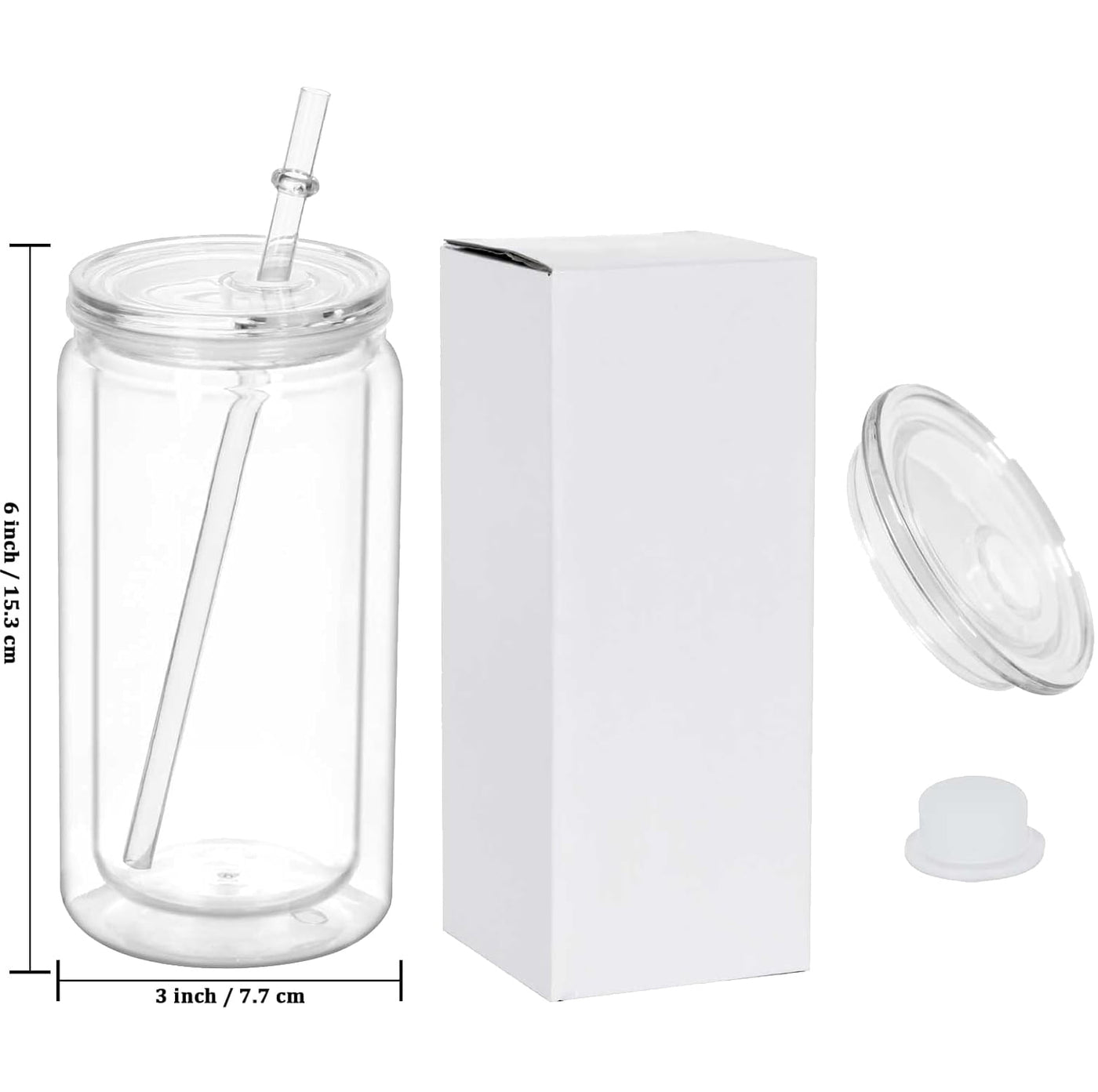 2-Pack Clear Plastic Tumblers with Lids and Straws Each Holding 16 Ounces Perfect for Iced Coffee Water Milk Beer Juice and Other Beverages