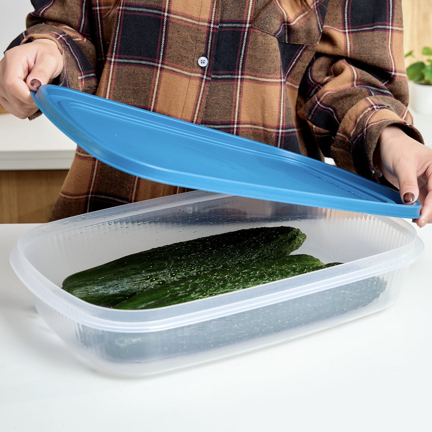 Reusable Food Storage Containers, Large Rectangle, Plastic, 2-Pack, 2 Containers with Lids, 1.5 Gallons, Ideal for Meal Planning