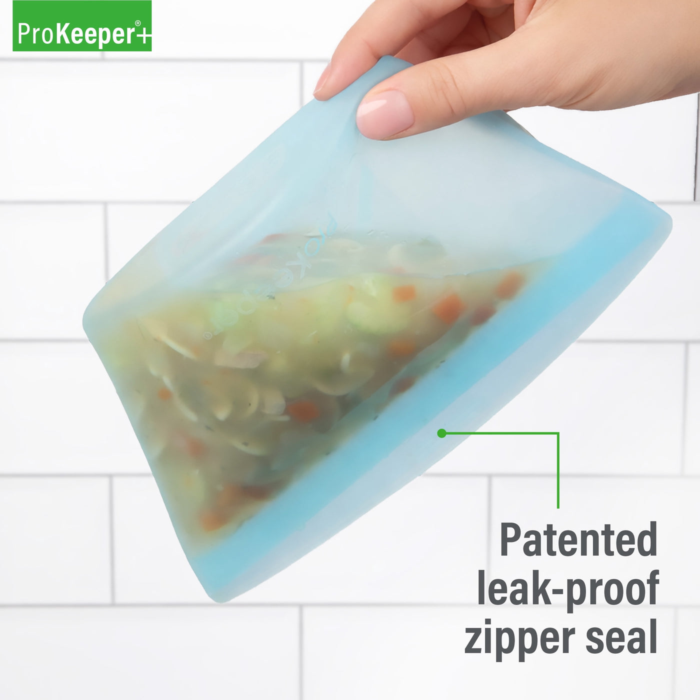 + 3 Silicone Stand Up Snack and Storage Bag, 3-Pack, Mulit Color, Designed to Help with Packed Lunches and Daily Commutes